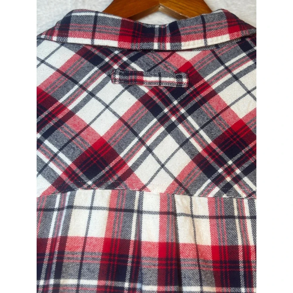 Legendary Whitetails Flannel Shirt LT Large Tall Red Blue Plaid Corduroy Collar - Picture 10 of 13